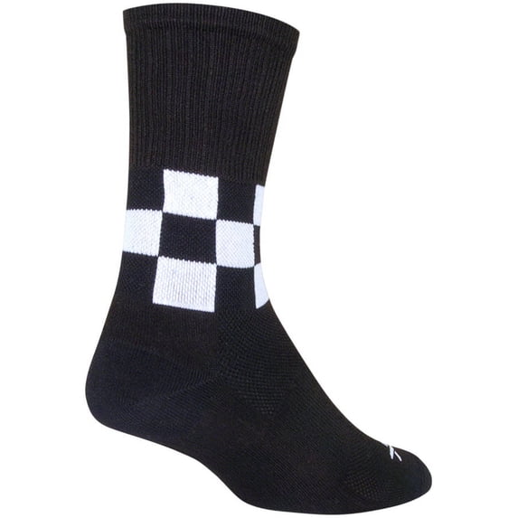 SockGuy SGX Speedway Socks - 6 inch Black/White Small/Medium