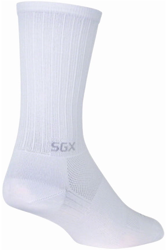 SGX White Socks - 6 inch, White, Large/X-Large