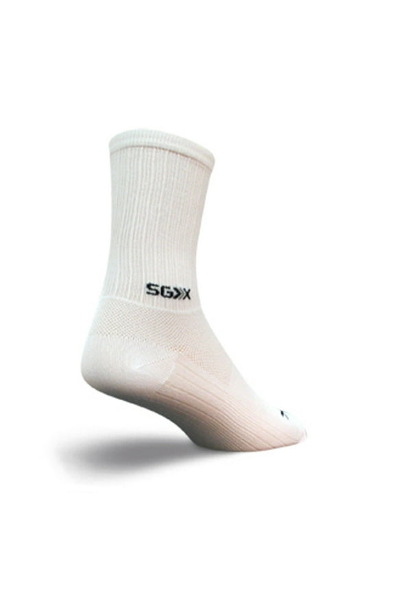 SGX White Socks - 6 inch, White, Small/Medium