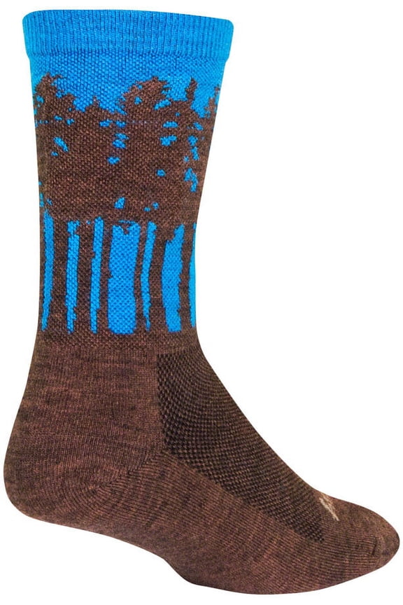 Treeline Wool Socks - 6 inch, Brown/Blue, Large/X-Large