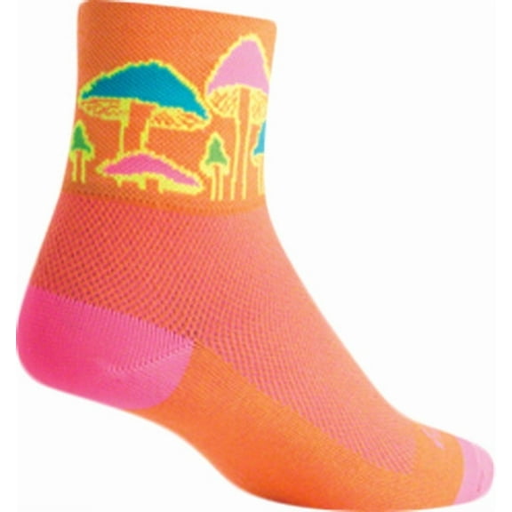 SockGuy Trippin Sock Orange LG/XL 3-4" Cuff Height Synthetic Warm Weather Sock