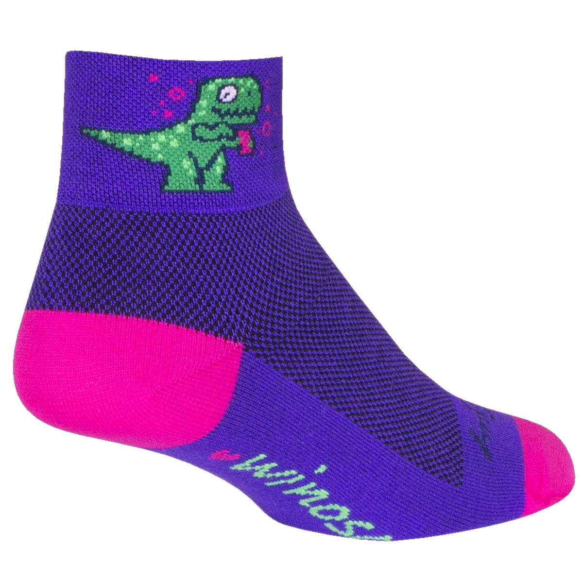 SockGuy Women's 2in Winosaur Cycling/Running Socks (Winosaur S/M)