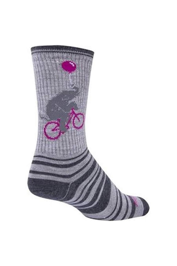Wool Catz Socks 6 inch Gray Yellow Red Large X-Large Unisex Synthetic