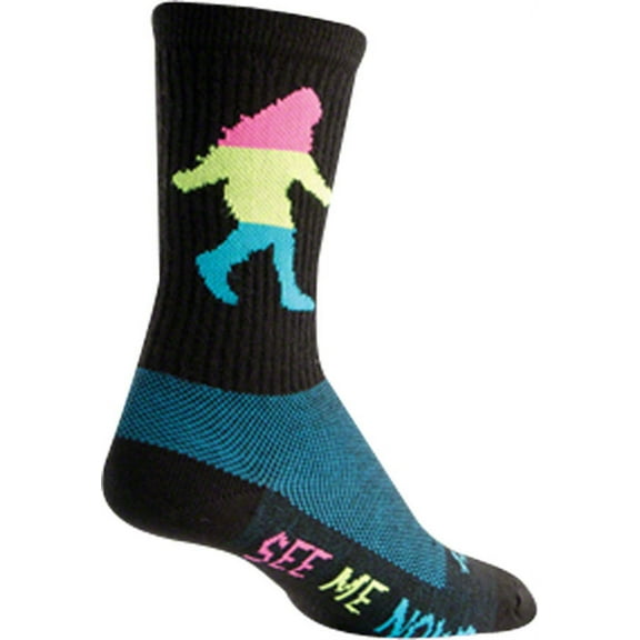 SockGuy Wool Neon Sasquatch Socks 6 inch Black Large X-Large Unisex Synthetic