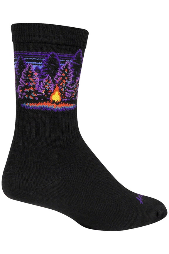 Solitude Wool Crew 6" Socks, 5-9, Black