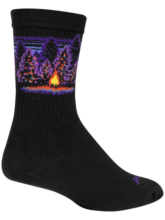 Solitude Wool Crew 6" Socks, 5-9, Black