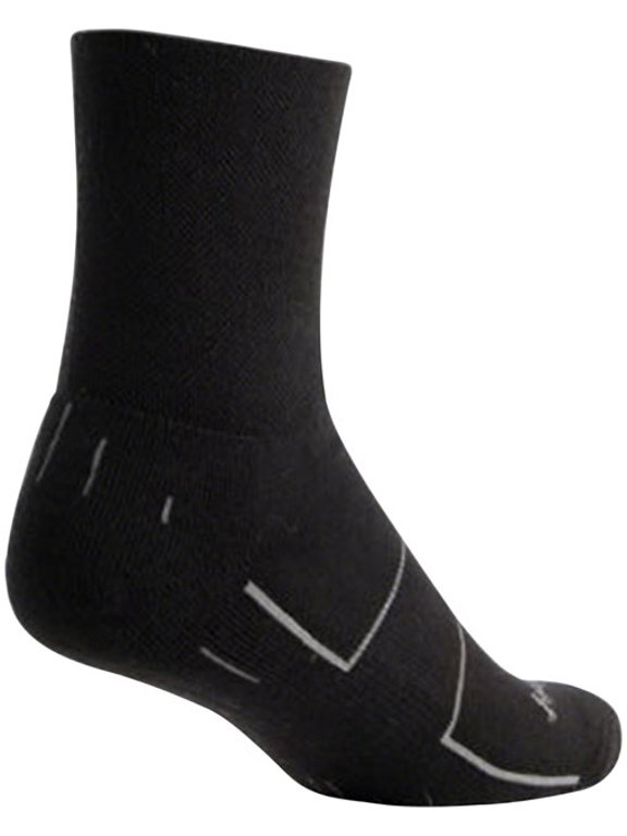 Wool Wooligan Socks - 4 inch, Black, Large/X-Large