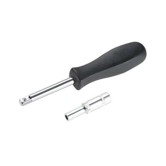 Socket Accessory Set, 1/4" Drive 10" Spinner Nut Driver Handle 5mm 6- Point Deep Socket