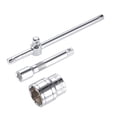 thumbnail image 1 of Socket Accessory Set, 24mm 6-Point Shallow Socket 10" Sliding Wrench Breaker Bar 5" Extension Bar with 1/2-inch Drive, 1 of 6