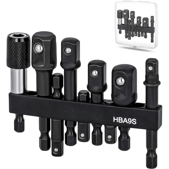 Socket Adapter Set, 1/4" 3/8" 1/2" Drill Socket Adapter Set with 1/4" Hex Shank for Power Driver, Cordless Drill &