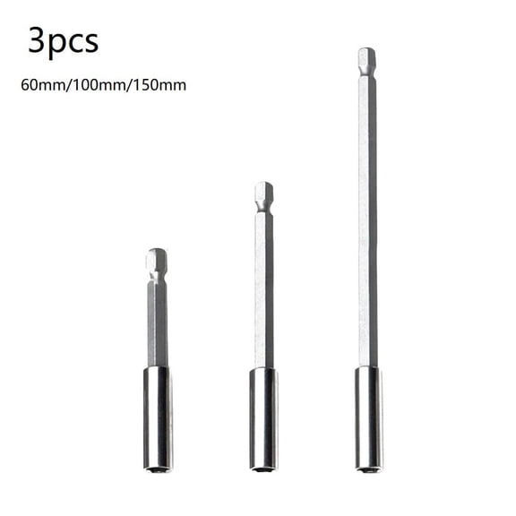 Socket Bit Holder Gray Magnetic Quick Release 1/4 Hex Power Tools 3PCS 60/100/150mm Drill For Electric Screwdriver