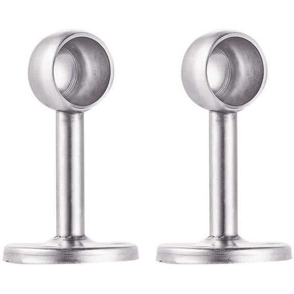 Socket Bracket, 2 Pack 19mm(3/4") Dia. Stainless Steel Shower Closet Rod Holder Pipe Wardrobe Pole Holder, Closet Lever Rail Rod End Support Bracket