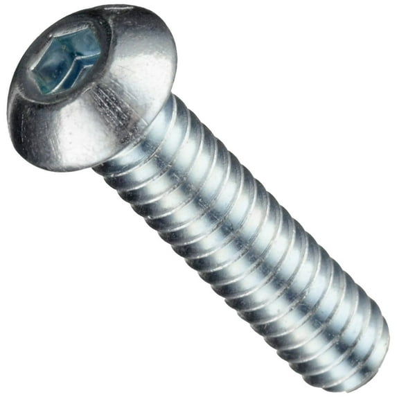 Socket Button Head Cap Screw, M12-1.75 x 30mm, Alloy Steel Metric Class 12.9, Zinc, Hex Socket (Quantity: 100)