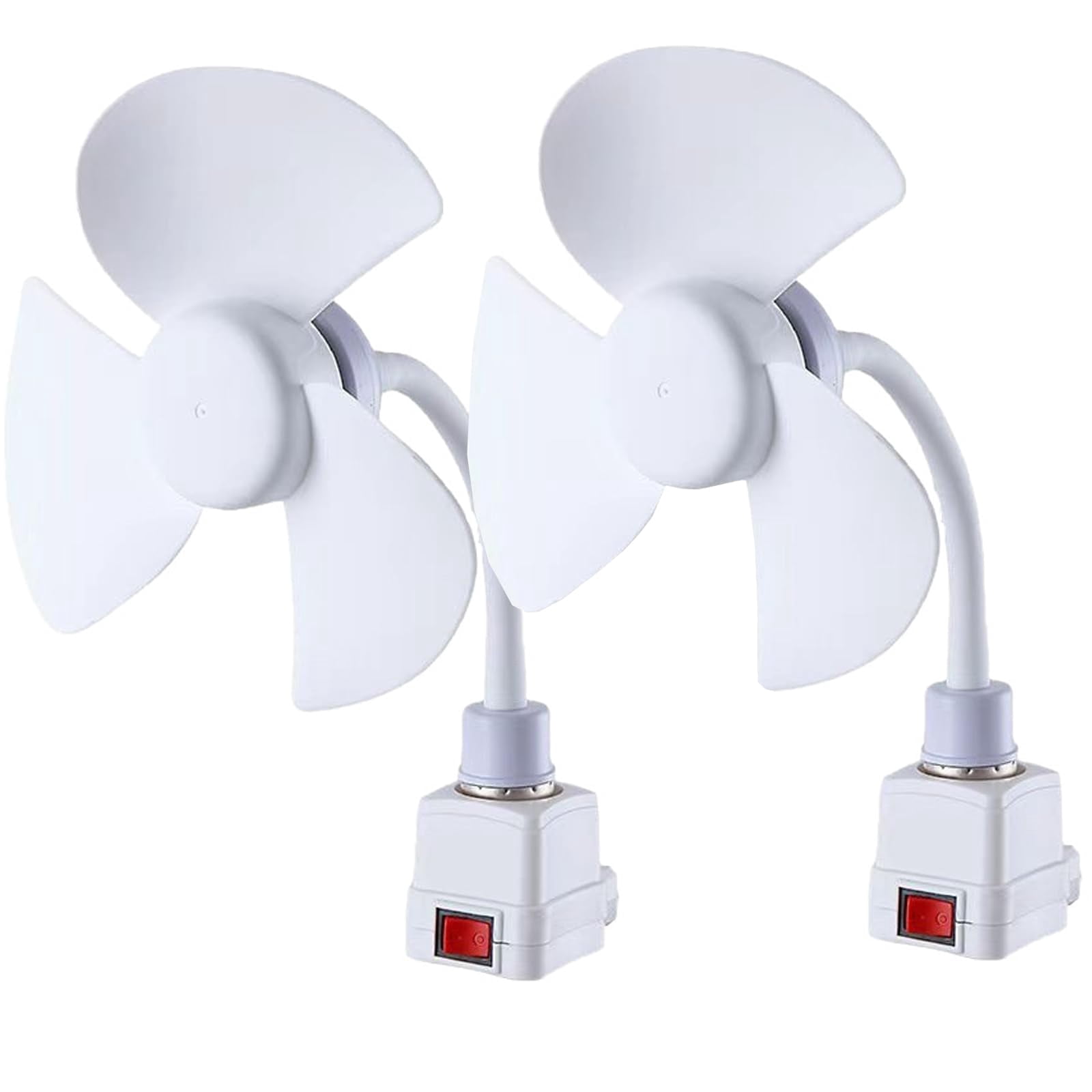 Socket Fan Kit with Plug Adapter, Mini Quiet Electric Fan with, Multifunctional and Adjustable Angle Mini Quiet Electric Fan for Home, Kitchen, Bathroom, Office & Dormitory (2pcs)