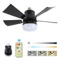 thumbnail image 1 of Socket Fan Light with Remote, 16” Screw Ceiling Fans with 3-Speeds, Dimmable LED, E26/E27 Base, Socket Fan Ceiling Fan for Garage Bathroom Bedroom Kitchen, Black Round Lamp, 1 of 9
