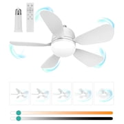 Socket Fan Light with Remote,20 Inch,E26/E27 Base, 1800 Lumens 3 Colors 3000K-6500K Dimmable for Garage/Bathroom/Bedroom/Kitchen, White