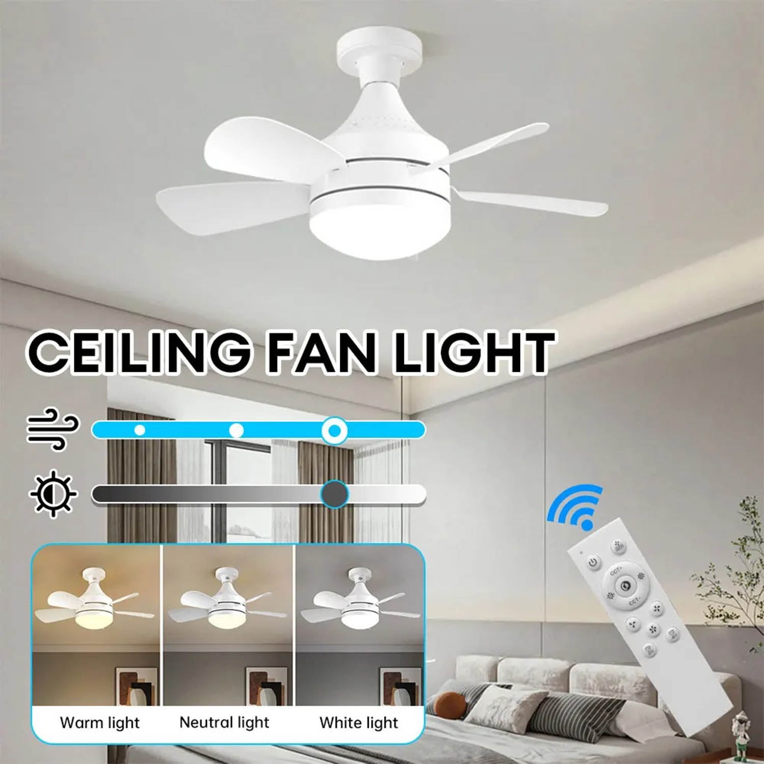 Light Socket Fan Socket Fan Light, Socket Ceiling Fans with Dimmable Led Light Bulb, 3 ...