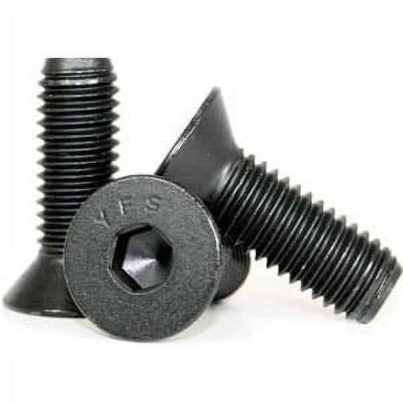 Socket Flat Countersunk Head Cap Screw, 1/4-20 x 1 1/4", Alloy Steel, Black Oxide, Hex Socket, Blue Devil Brand, Made in USA (Quantity: 100)
