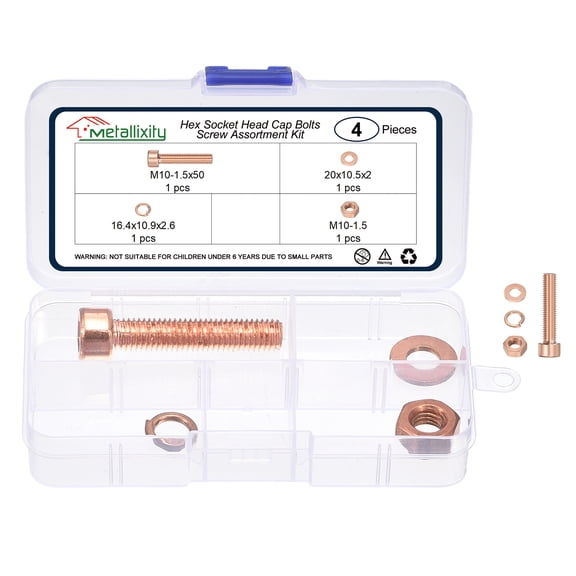 Socket Head Cap Screws Kit (M8x50mm) 8Pcs, Red Copper Allen Socket Drive Hex Screw for 3D Printer Use, Red