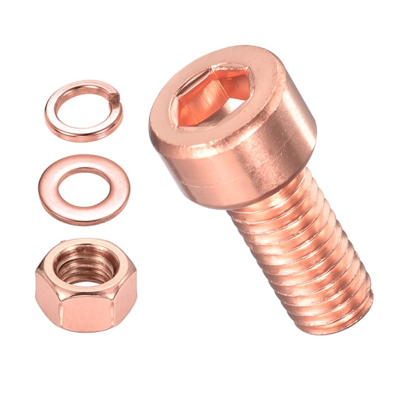 Socket Head Cap Screws Kit (M8x50mm) 8Pcs, Red Copper Allen Socket Drive Hex Screw for 3D Printer Use, Red