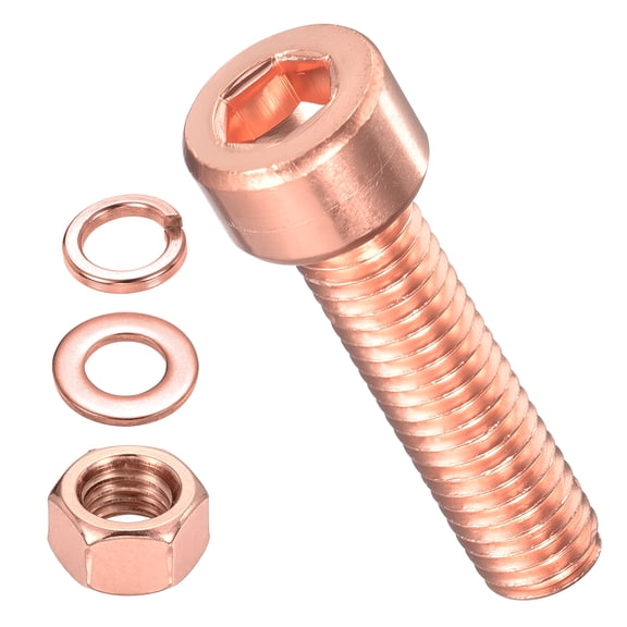 Socket Head Cap Screws Kit (M8x50mm) 8Pcs, Red Copper Allen Socket Drive Hex Screw for 3D Printer Use, Red