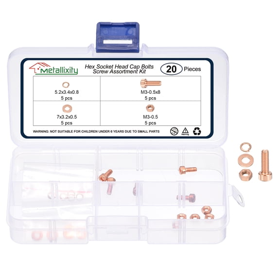 Socket Head Cap Screws Kit (M8x50mm) 8Pcs, Red Copper Allen Socket Drive Hex Screw for 3D Printer Use, Red