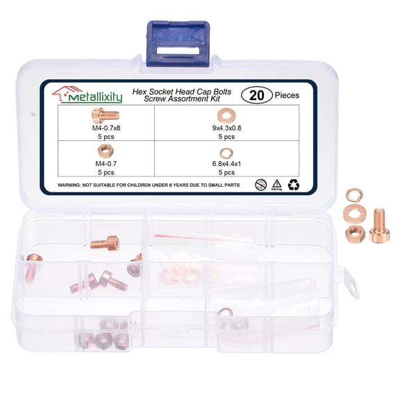 Socket Head Cap Screws Kit (M8x50mm) 8Pcs, Red Copper Allen Socket Drive Hex Screw for 3D Printer Use, Red