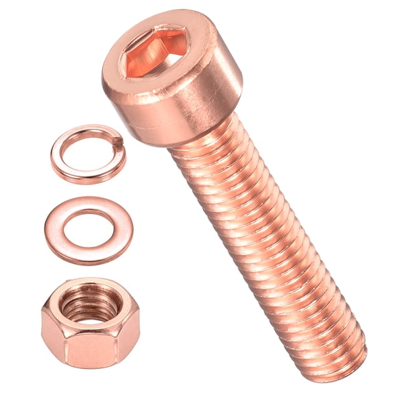 Socket Head Cap Screws Kit (M8x50mm) 8Pcs, Red Copper Allen Socket Drive Hex Screw for 3D Printer Use, Red
