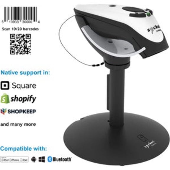 Socket CX3784-2544 Durascan D740 Performance Barcode Reader White & Charging Stand