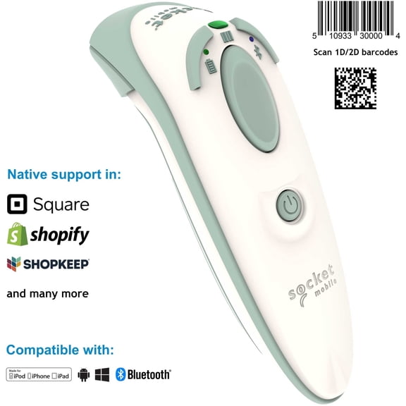 Socket Mobile DuraScan D745, Universal Barcode Scanner & Charging Cradle for Health Care - Wireless Connectivity - 19.50" Scan Distance - Imager - Bluetooth - Stand Included - Healthcare