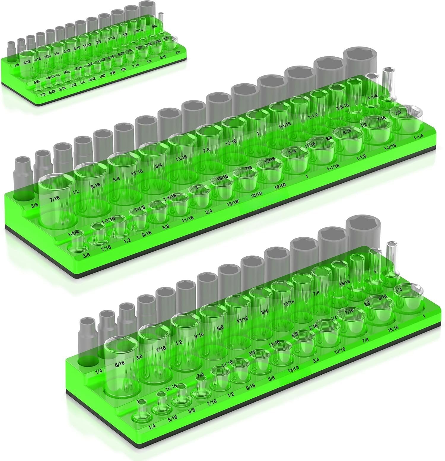 Socket Organizer | 3 count Socket Holder Kit | 1/2-Inch, 3/8-Inch, 1/4 ...