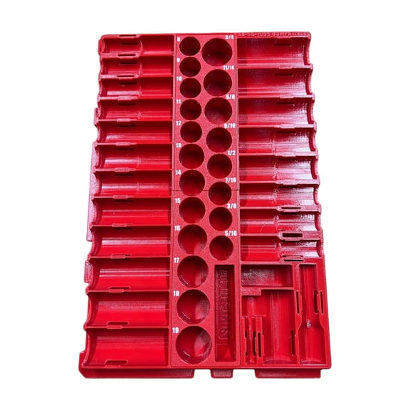 Socket Organizer Insert for Milwaukee 3/8" Shockwave Impact 43-Piece Socket Set (49-66-7009) Compatible with Milwaukee Packout