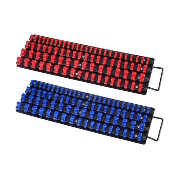 Socket Organizer Set 2PCS, 160 Clip Steel Socket Tray Metric/SAE