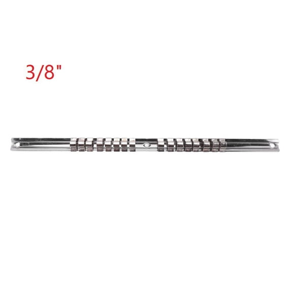 Socket Rack Holder 1/4 3/8 1/2 Inch with 16 Clips On Rail Tool Organizer Storage 45359