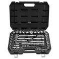 thumbnail image 1 of Socket and Ratchet Set, 86 Pc - 3/8, 1/4, 1/2 Inch Drive SAE and Metric Tool Kit with Ratchet Wrench, Extensions, Case - CR-V Alloy for Auto Mechanics, 1 of 9