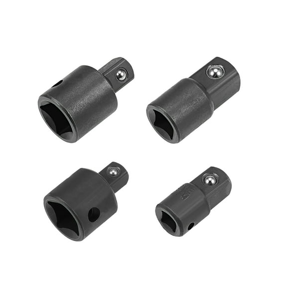 Socket Reducer and Adapter Set of 4pcs, Female to Male, Cr-V (Black)