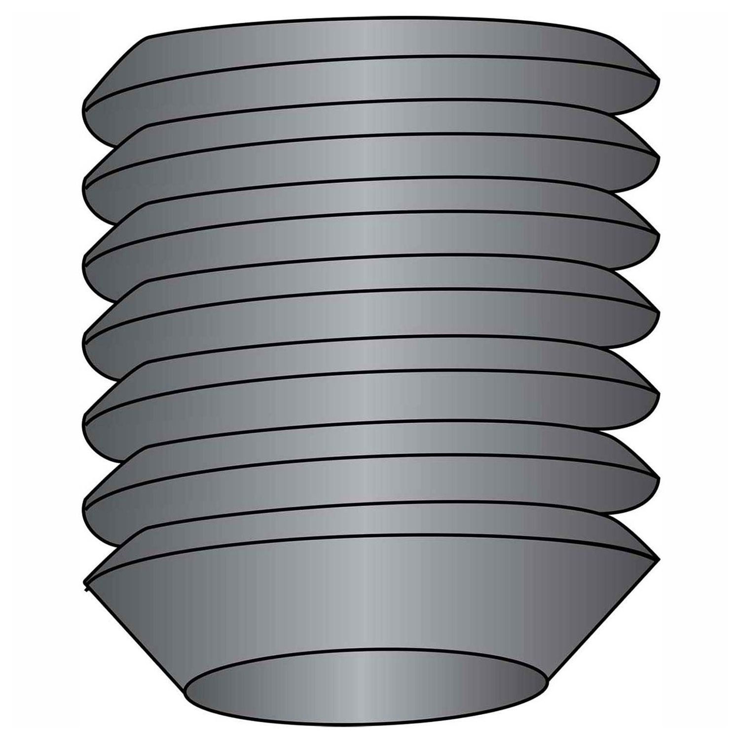 Socket Set Screw, 3/8-16 x 1/2", Cup Point, Steel, Blk Oxide, Coarse, 100 Pack