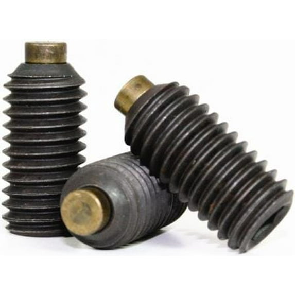 Socket Set Screw, Brass Tip, 1/2-13 x 3/8", Alloy Steel, Black Oxide, Hex Socket (Quantity: 100)