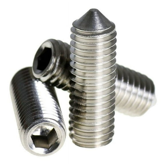 Socket Set Screw, Cone Point, 6-32 x 1/4", Stainless Steel, 18-8, Hex Socket Drive (Quantity: 100)