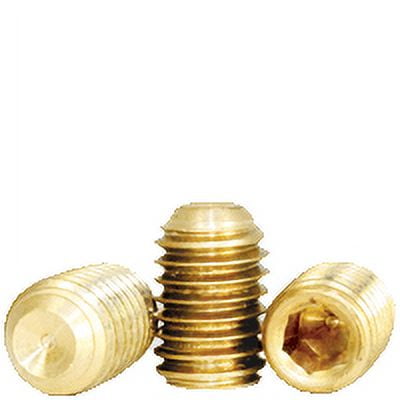 Socket Set Screw, Cup Point, 10-32 x 3/4", Brass, Hex Socket (Quantity: 100)