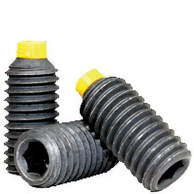 Socket Set Screw, Nylon Tip, M4-0.7 x 8mm, Alloy Steel, Black Oxide, Hex Socket (Quantity: 100)
