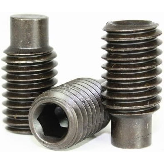 Socket Set Screws, Full Dog Point, 6-32 x 3/8", Alloy Steel, Black Oxide, Hex Socket (Quantity: 5000)
