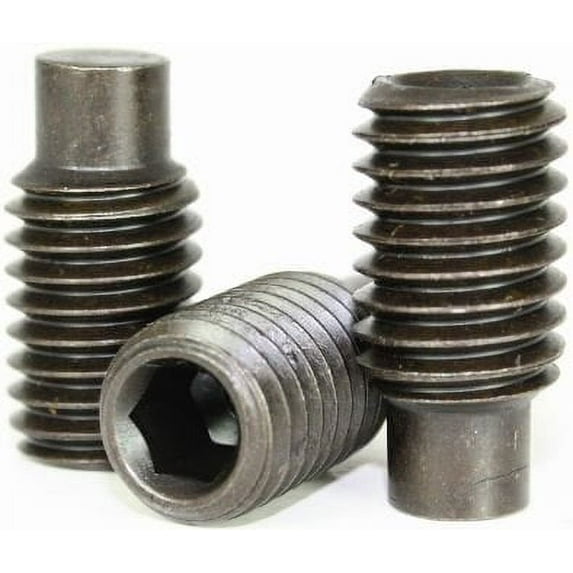 Socket Set Screws, Full Dog Point, DIN 915, M12-1.75 x 20mm, Alloy Steel Metric Class 14.9 - 45H, Black Oxide, Hex Socket (Quantity: 100)