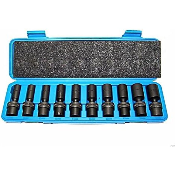 Socket Sets 10 Pc 3/8" Drive Universal Swivel Deep Impact Socket Set CR molybdenum METRIC$$Tools & Hardware Other