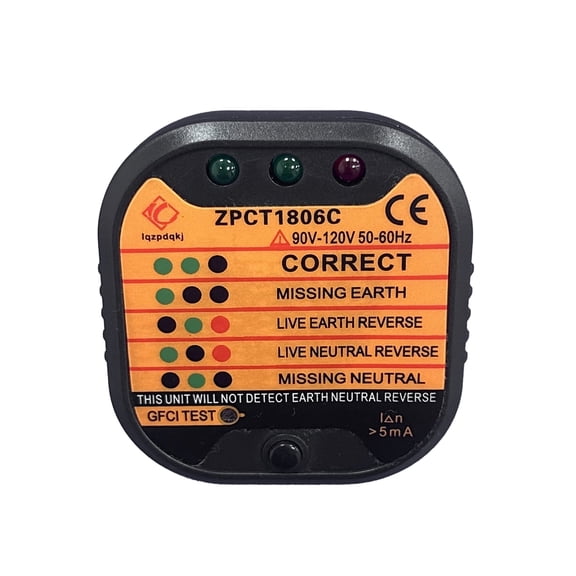 Socket Tester for US Outlet Socket, Circuit Detector, Make Sure All Wires (neutral wire, live wire, ground wire) Works Properly