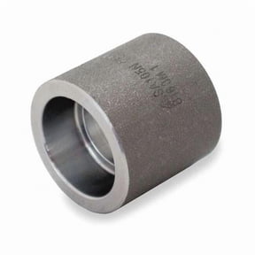 Coupling Coupling, 1-1/2" Pipe, Socket Weld, Black Forged Steel, Class 3000