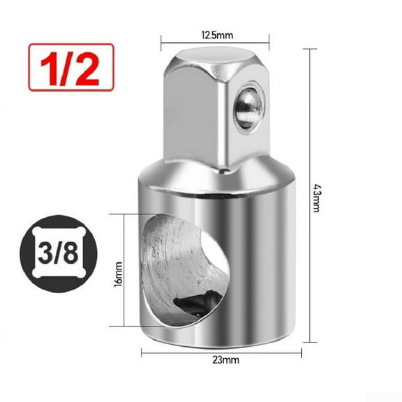 Socket Wrench Adapter Air Impact Ratchet Drive Converter Reducer 3/8 turn 1/2