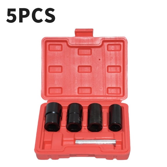 Socket Wrench Set, 5-Piece Nut Remover Tool with Extractor Sleeves for Broken Bolts and Lug Nuts, CR-MO Material, 17-22mm, for1/2 Inch Drive Ratchet Wrenches