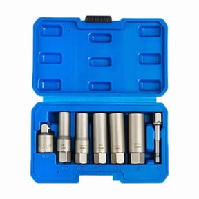 Socket Wrench Set 7PC Locking Wheel Nut Bolt Stud Extractor Featuring Deep Socket Design and 3/8in Drive Adapter for Secure Bolt Removal (7PCS)