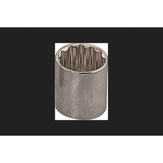 Vulcan MT6529119 Drive Socket, 13 mm Socket, 1/2 in Drive, 12-Point, Chrome Vanadium Steel, Chrome